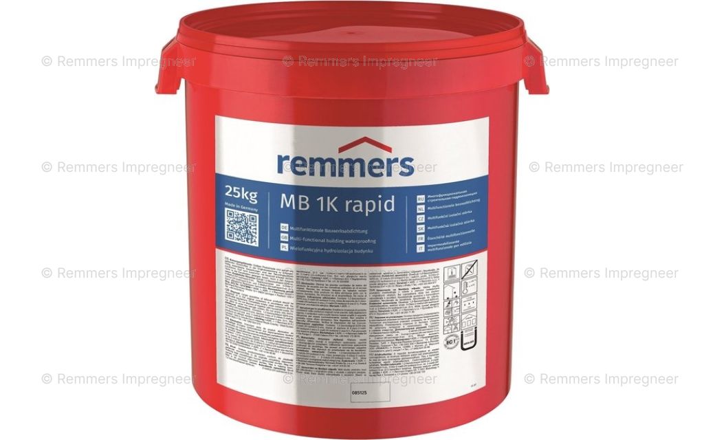 MB 1K Rapid Remmers – gebruiksklare 1-component afdichtingspasta voor funderingen en keldermuren, waterdicht en radondicht