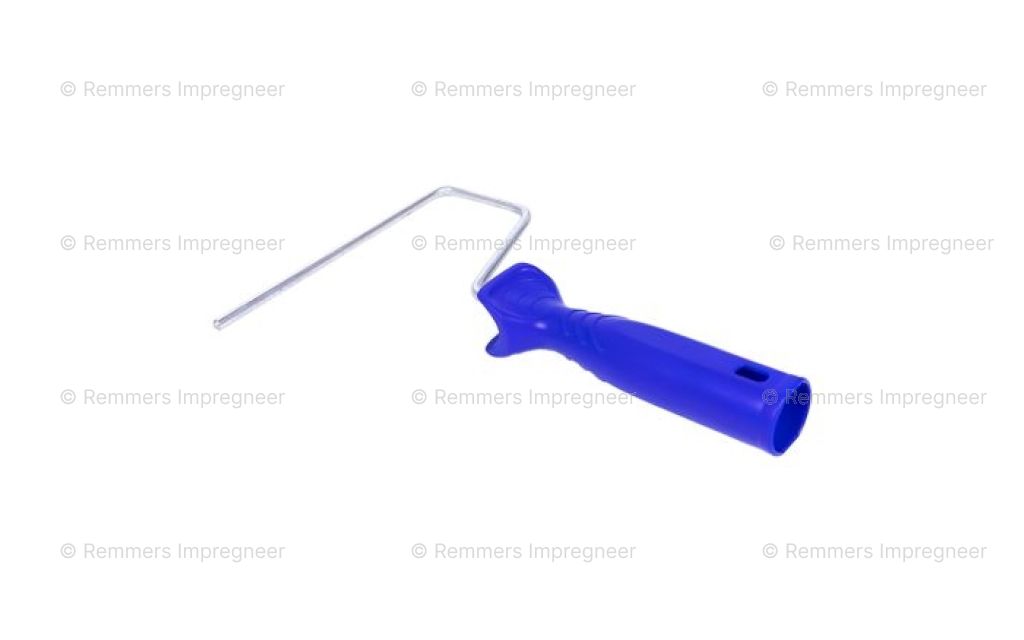 Verfrolbeugel Middel 18 x 28 cm met ergonomisch blauw handvat, geschikt voor Remmers rollers